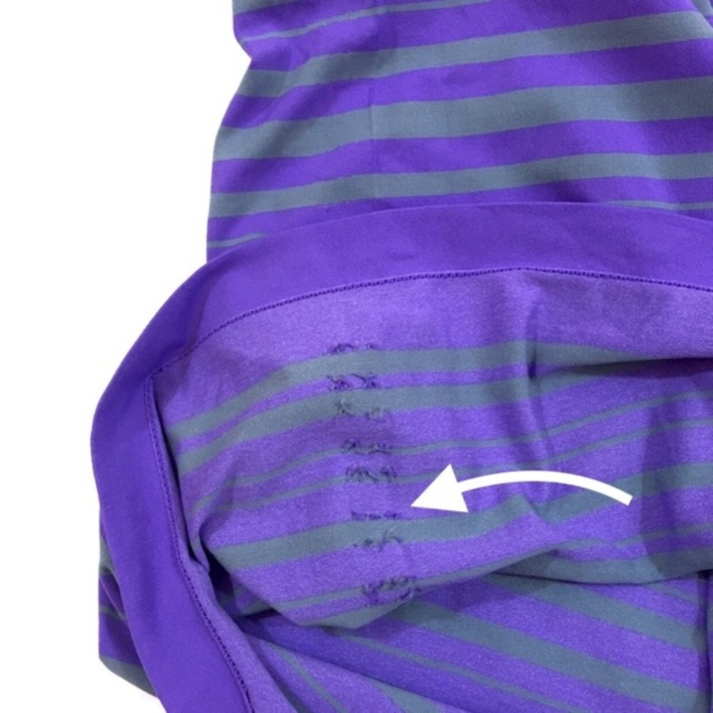 Athleta Purple Stripe Seamless Racerback Tank Top - Picture 5 of 6